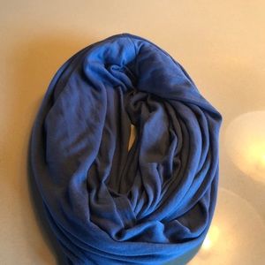 Blue Infinity Scarf with Hidden Zipper Pocket